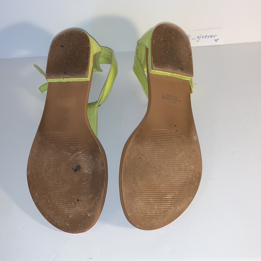 8 Neon Yellow Express Double Strap Python Embossed - image 6